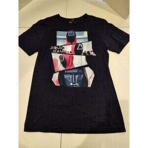 Netflix Squid Game Graphic T-Shirt Adult Small Black Lightweight Tee